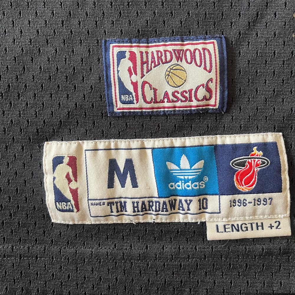 Tim Hardaway Miami Heat adidas Swingman Hardwood Classic Black Red Jersey M - Picture 4 of 4